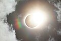 A solar eclipse passed over Cullowhee on August 21, 2017.[21] This is an image as viewed from the campus of WCU.