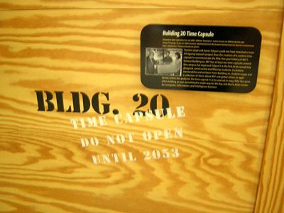 Building 20 time capsule, on display in the Stata Center