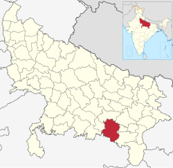 Location of Prayagraj district in Uttar Pradesh