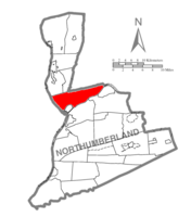 Map of Northumberland County, Pennsylvania highlighting Point Township