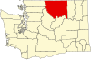 State map highlighting Okanogan County