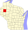 State map highlighting Barron County