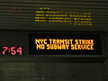 Image 29Metropolitan Transportation Authority (New York) notice of subway closure during the 2005 New York City transit strike.