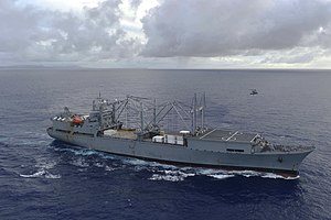SS Curtiss (T-AVB-4) underway off Guam on 19 September 2018
