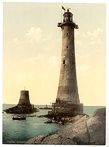 Eddystone lighthouse in the late 19th century.