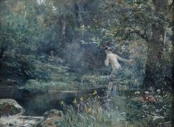 Bather in a Forest Stream