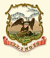 Image 42The coat of arms of Illinois as illustrated in the 1876 book State Arms of the Union by Louis Prang. Image credit: Henry Mitchell (illustrator), Louis Prang & Co. (lithographer and publisher), Godot13 (restoration) (from Portal:Illinois/Selected picture)
