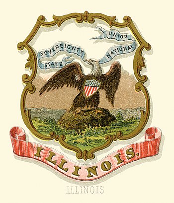 Flag and seal of Illinois