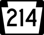 Pennsylvania Route 214 marker