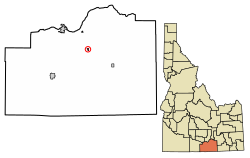 Location of Albion in Cassia County, Idaho.