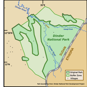 Dinder National Park map