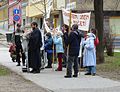 Image 22Orthodox priest Libor Halík with a group of followers. Halík has been chanting daily for over five years against abortion via megaphone in front of a maternity hospital in Brno, Moravia. (from Freedom of speech by country)
