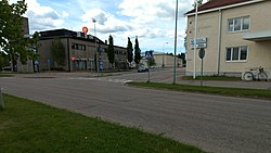 The town center of Oulainen in 2017.