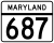 Maryland Route 687 marker