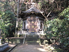 A traditional Japanese columbarium at the Takidani Fudōmyō-ō Temple, Osaka, Japan