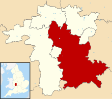 Wychavon shown within Worcestershire