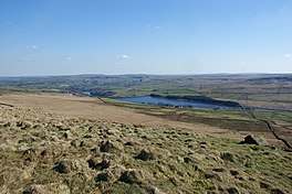 Picture of reservoir surrounded by moorland