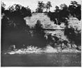 Annona Chalk overlying Ozan Formation at what is now called White Cliffs Natural Area, with the Little River in the foreground, Howard County, AR (c. 1910)