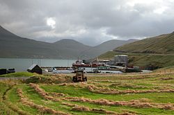 Hósvík village within the municipality