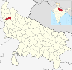 Location of Hapur district in Uttar Pradesh