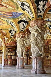 Rococo - Interior of the Klosterbibliothek Metten, Metten, Germany, unknown architect, 1722-1726[34]