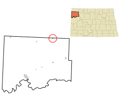 Location of Wildrose, North Dakota