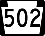 Pennsylvania Route 502 marker