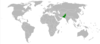 Location map for Malta and Pakistan.