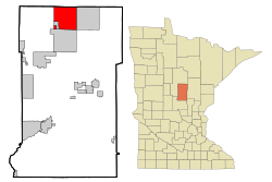 Location of Fifty Lakes within Crow Wing County, Minnesota