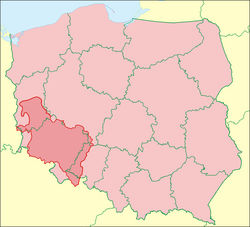 Location of Lower Silesia in Poland