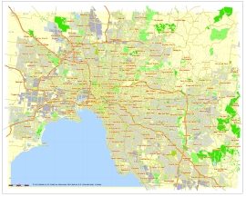 Map of Melbourne, Australia