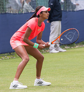 Naiktha Bains of Australia at the Aegon Surbiton Trophy in Surbiton, London.