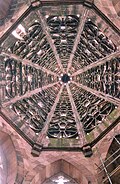 Looking up into the spire of Freiburg Minster (after 1419)