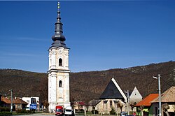 Church in the main square of Plešivec