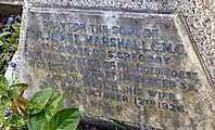 Grave of Sir James and Lady Alice Marshall: inscription