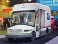 A USPS Grumman LLV Ford-Utilimaster FFV Mail truck USPS Mail Delivery Electric Truck at CES 2022.