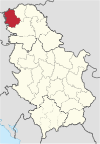 Location of the West Bačka District within Serbia