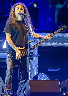 Araya performing with Slayer in 2019
