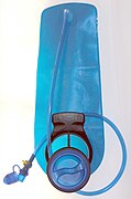 Hydration pack bladder with drinking tube and bite valve