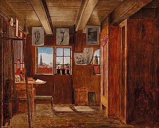 The Artist's Studio in Nyhavn Overlooking Christian's Church and a Ship on the Canal (undated)