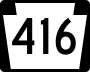 Pennsylvania Route 416 marker