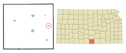 Location within Harper County and Kansas
