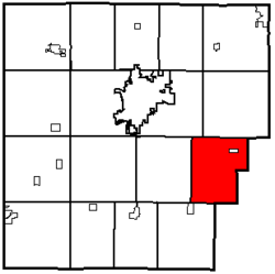 Location of Amanda Township in Hancock County