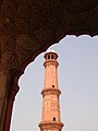 One of the minarets of the Badshahi Mosque also in Lahore, Pakistan