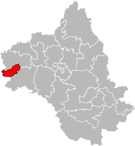 Situation of the canton of Villefranche-de-Rouergue in the department of Aveyron