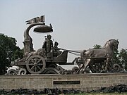 Bronze Chariot with Lord Krishna and Arjuna in Kurukshetra