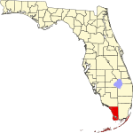 A state map highlighting Monroe County in the southernmost part of the state. It is medium in size.