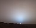 Martian sunset by Spirit at Gusev crater, May 19, 2005.