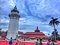 The 16th-century Great Mosque of Banten with a minaret that resembles a lighthouse.