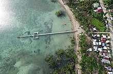 An aerial view of the Molopolo-Santa Cruz Marine Sanctuary as seen in April 2022, Macrohon, Southern Leyte, Philippines